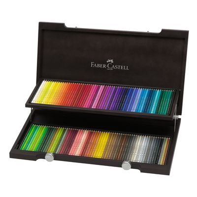Crayon Faber Castell Polychromos 120 colores, caja de madera