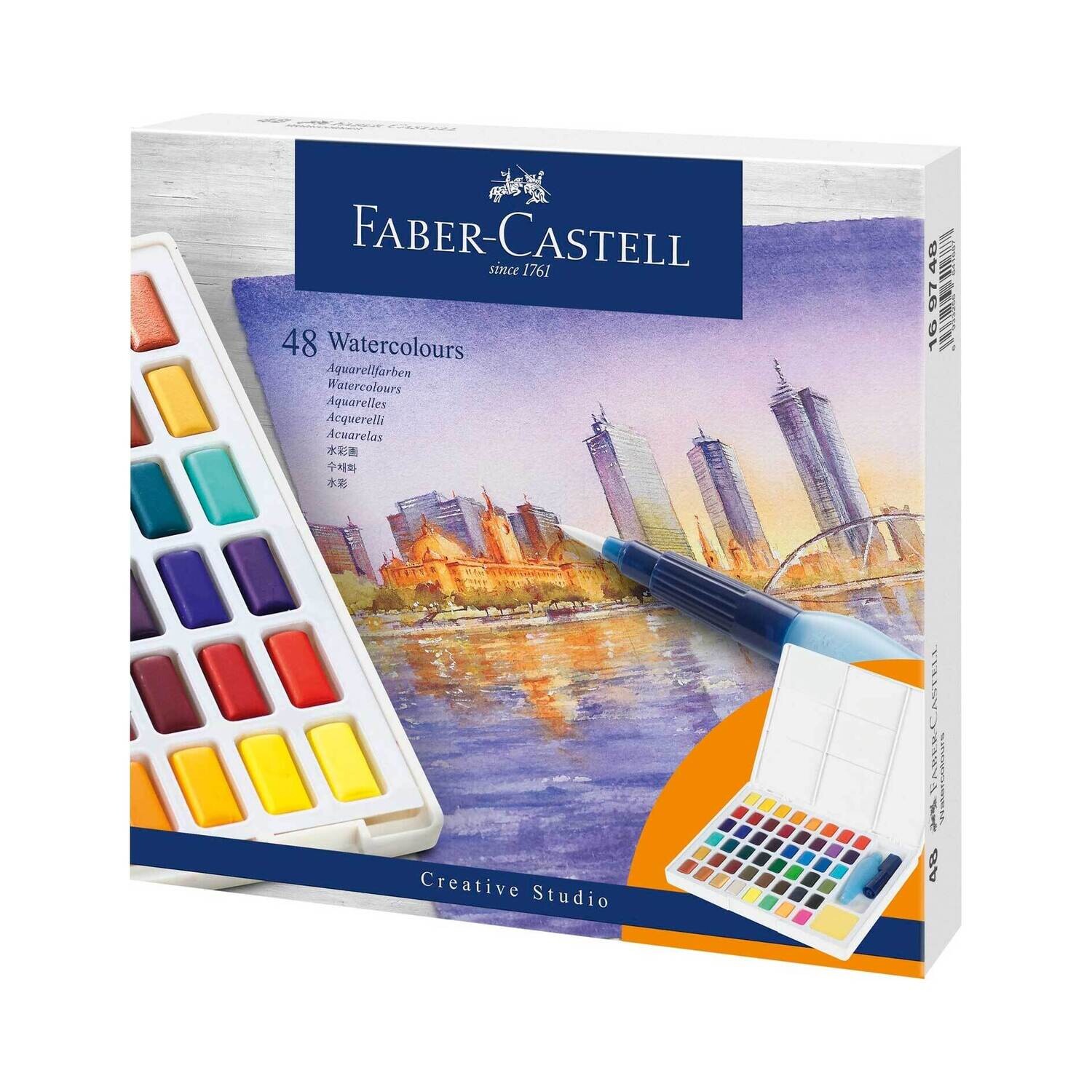 Acuarela Faber Castell Creative Studio Pastillas de 48 Colores