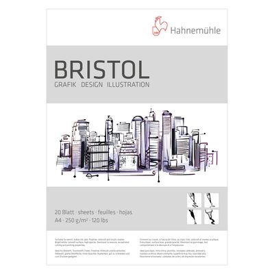 Block Hahnemuhle Bristol 250 gramos, A4