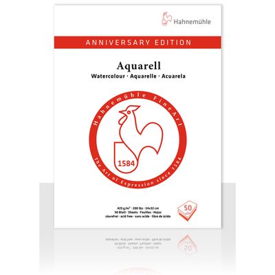 Block Hahnemuhle Aquarell Anniversary Edition 425gr.,  24 x 32 cms