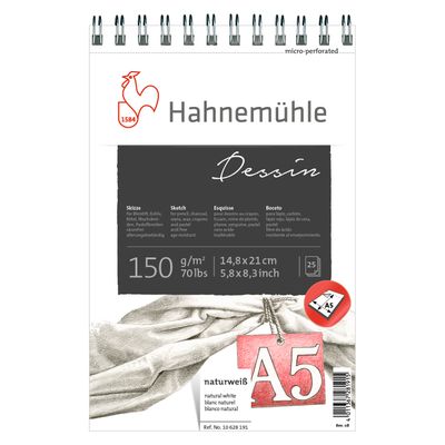 Block Hahnemuhle Dessin Sketch Pad Espiral 150g A5