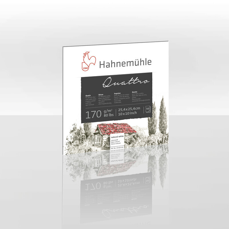 Block Hahnemuhle Quattro Sketch 170g 25.4 x 25.4cm 50 Hojas