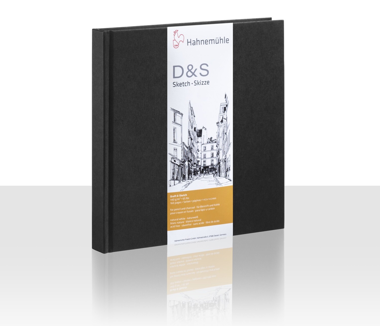 Cuaderno Hahnemühle D&amp;S 14 x 14 cms, Negro