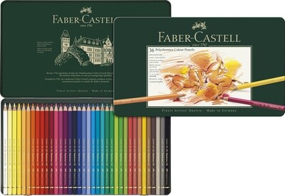 Lápiz Faber-Castell Polychromos 36 Colores Caja de Metal