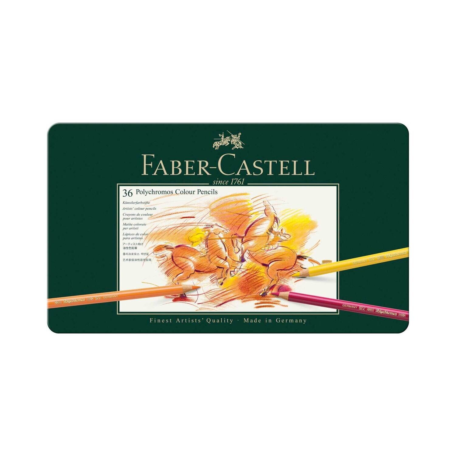 Lapiz Faber Castell Polychromos 36 Colores, Caja de Metal
