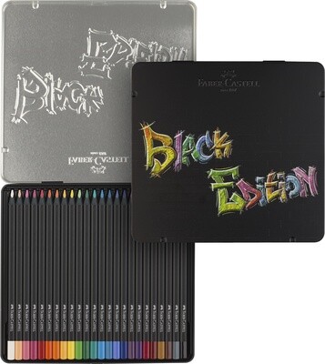 Lapiz Faber Castell Black Edition 24 colores, Caja de Metal