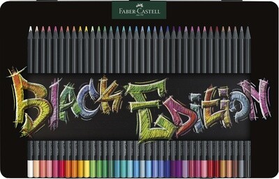 Lapiz Faber Castell Black Edition 36 colores, Caja de Metal