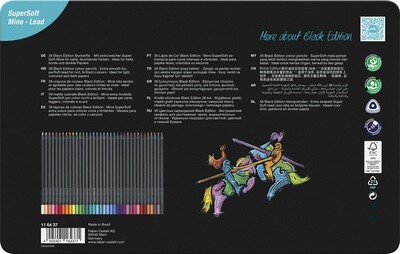 Lapiz Faber Castell Black Edition 36 colores, Caja de Metal