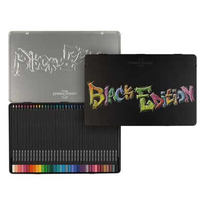 Lapiz Faber Castell Black Edition 36 colores, Caja de Metal