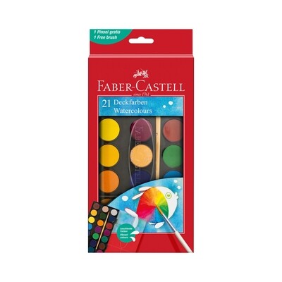 Acuarela Faber-Castell 21 Colores + Pincel