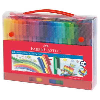 Marcador Faber Castell Connector Pen Maletin 60 Colores