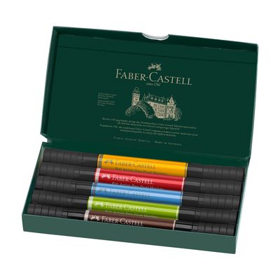 Marcador Faber Castell Pitt Artist Pen Dual Basic, 5 colores