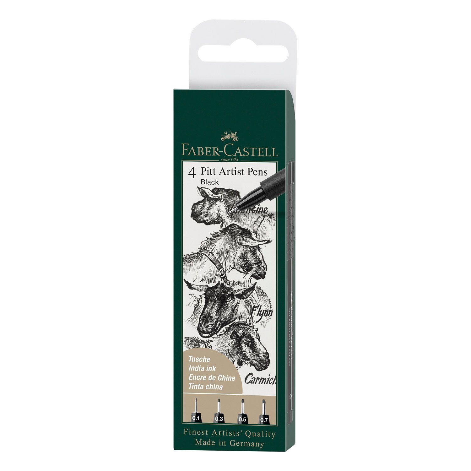 Marcador Faber Castell Pitt Artist Ink Pen Fineliner 4 Puntas