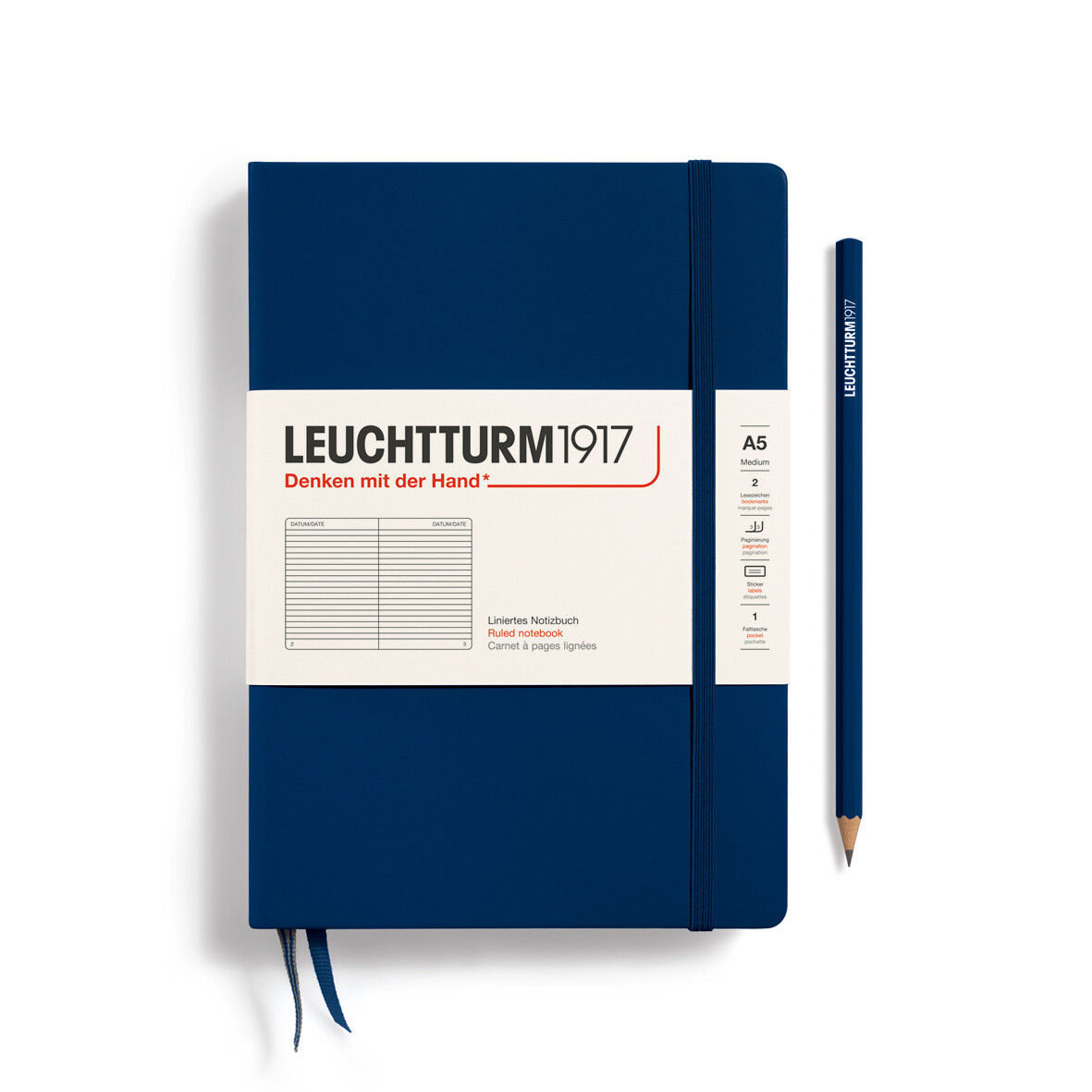 Cuaderno Leuchtturm1917 Medium A5 Navy, Lineas