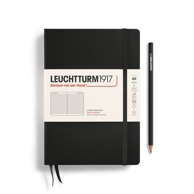 Cuaderno Leuchtturm1917 Medium A5 Negro, Lineas