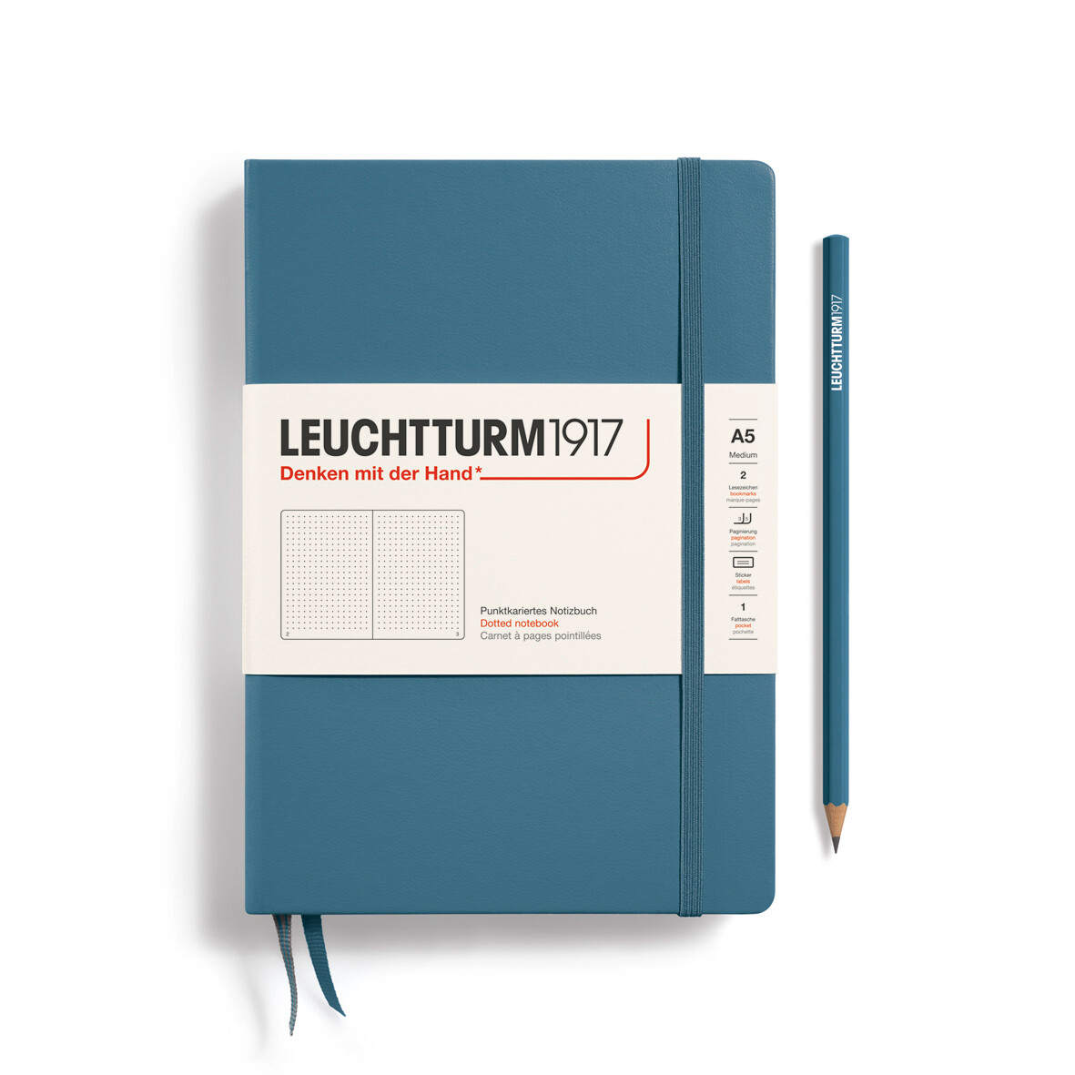 Cuaderno Leuchtturm1917 Medium A5 Stone Blue, Puntos
