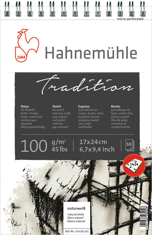 Block Hahnemuhle Tradition Sketch 100g 30 x 42cm 50 Hojas Espiral