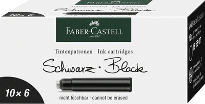 Tinta Faber-Castell Cartucho 6 Piezas Negro Permanente
