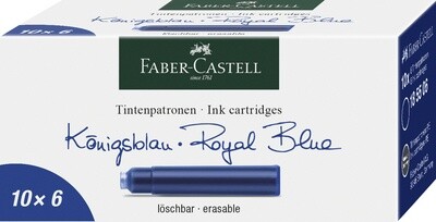 Tinta Faber-Castell Cartucho 6 Piezas Azul Real
