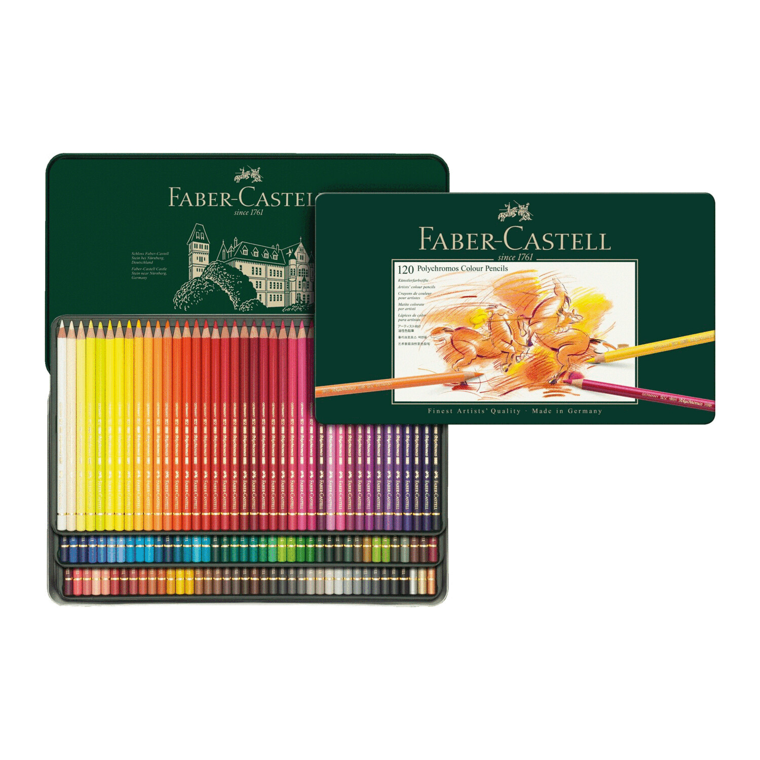 Lapiz Faber Castell Polychromos 120 Colores, Caja de Metal