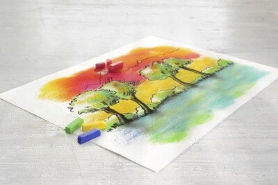 Crayon Pastel Seco Faber Castell corto, 72 colores