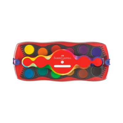 Acuarela Faber Castell Connector Paint Box 12 Colores Rojo