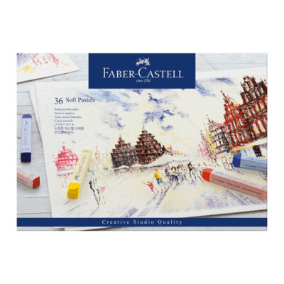 Crayón Pastel Seco Faber Castell largo, 36 colores