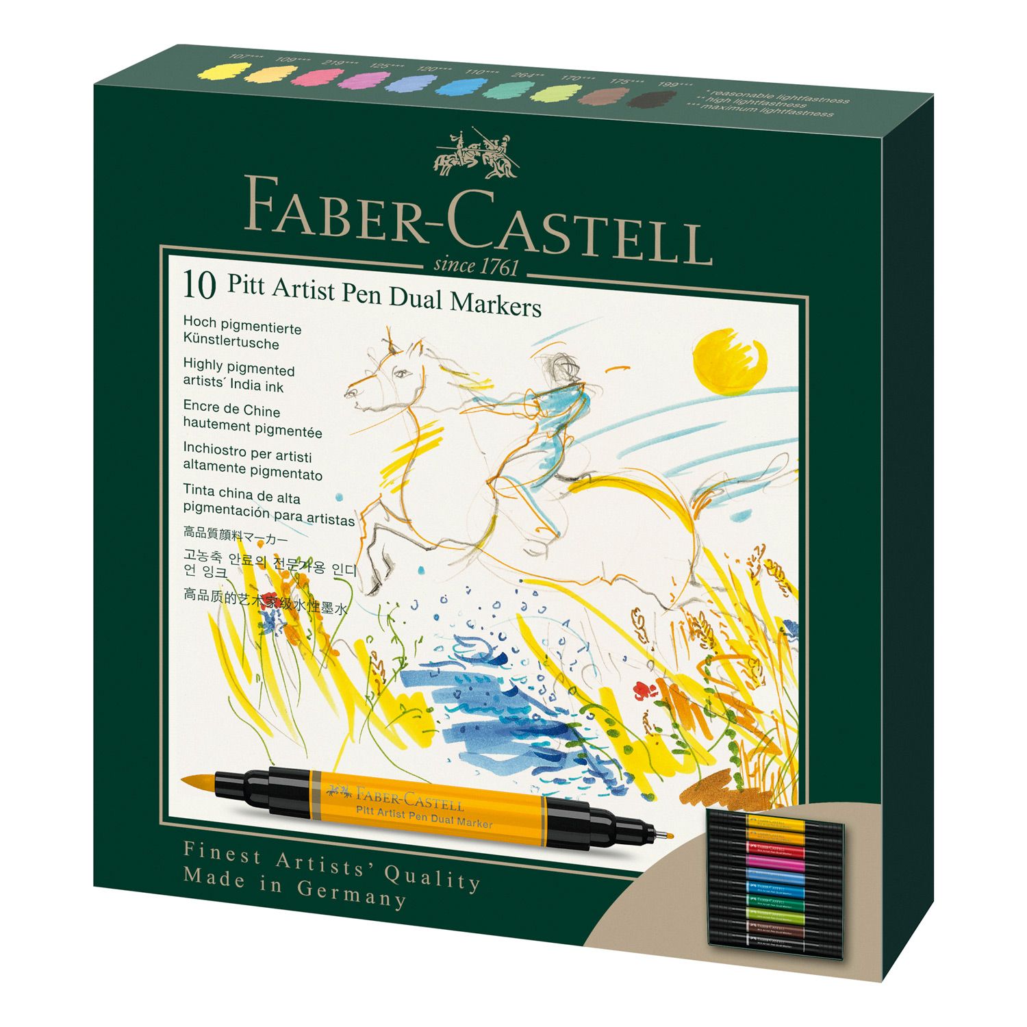 Marcador Faber Castell Pitt Artist Pen Dual 10 Colores
