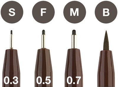 Marcador Faber Castell Pitt Artist Ink Pen 4 Puntas Sepia