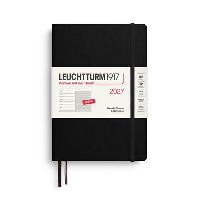 Agenda 2027 Leuchtturm1917 Weekly Planner and Notebook A5, Negro