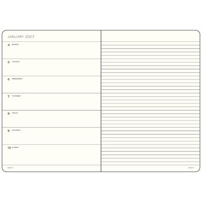 Agenda 2027 Leuchtturm1917 Weekly Planner and Notebook A5, Negro