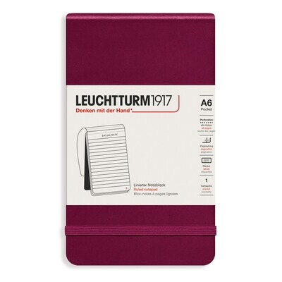 Cuaderno Leuchtturm1917 Reporter A6, color Port Red, rayado