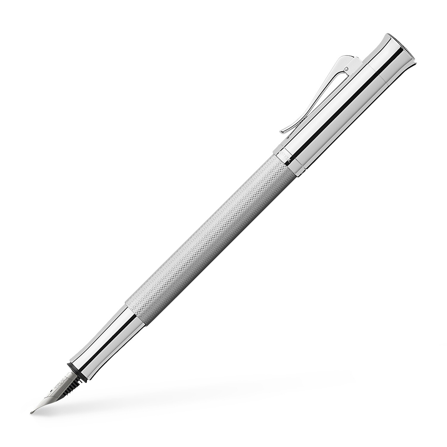 Pluma Fuente Graf von Faber Castell Guilloche, bañado en Rodio