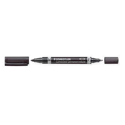 Marcador Staedtler Lumocolor Duo, doble punta, color negro