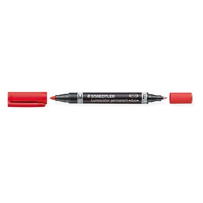 Marcador Staedtler Lumocolor Duo, doble punta, color rojo