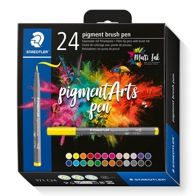 Marcador Staedtler Pigment Brush Pen, 24 colores