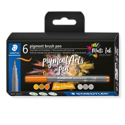 Marcador Staedtler Pigment Brush Pen, Greys &amp; Caramels