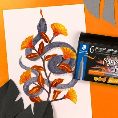 Marcador Staedtler Pigment Brush Pen, Greys &amp; Caramels