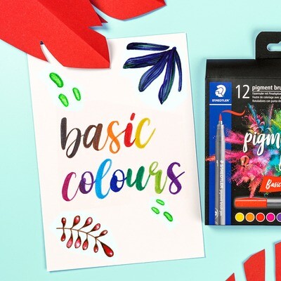 Marcador Staedtler Pigment Brush Pen, 12 colores