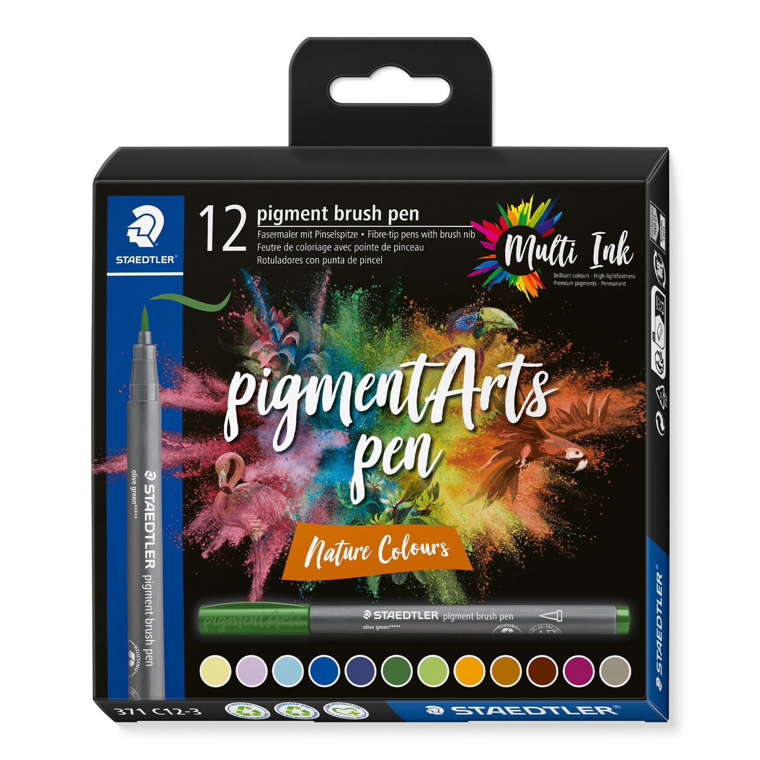 Marcador Staedtler Pigment BrushPen , Nature Colours