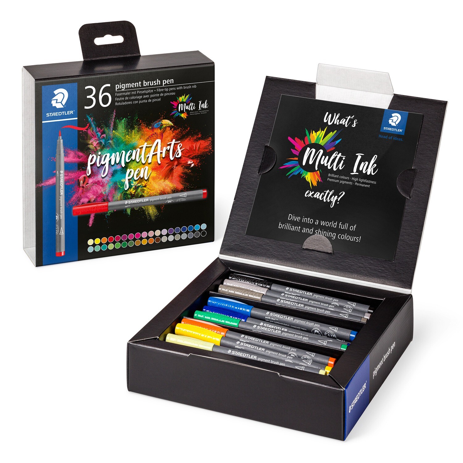 Marcador Staedtler Pigment Brush Pen, 36 colores