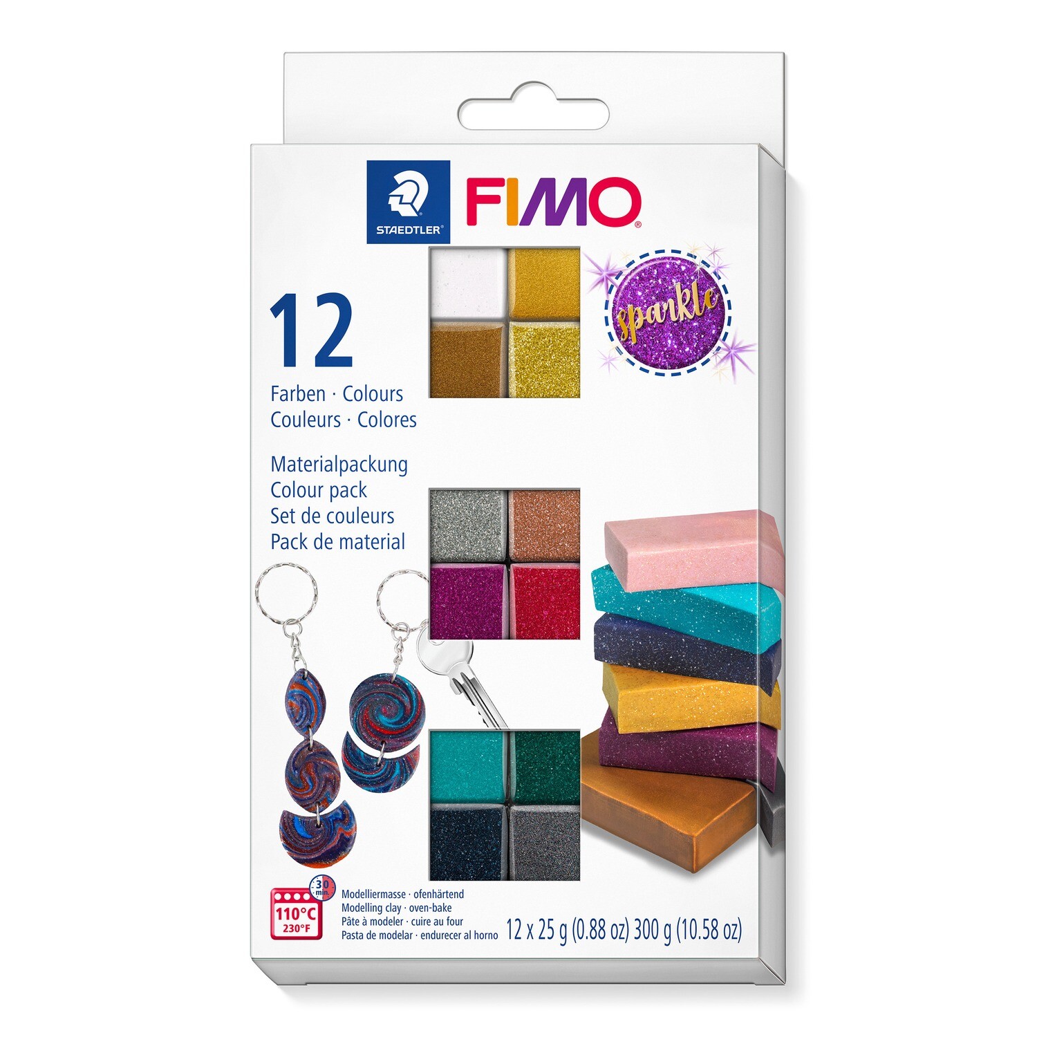 Arcilla polimerica para modelar FIMO Soft, 12 Color Pack Sparkle