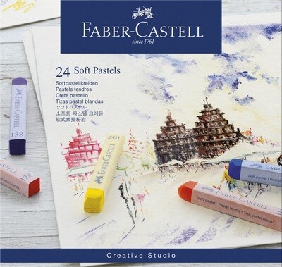Crayon Pastel Seco Faber Castell largo, 24 colores