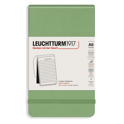 Cuaderno Leuchtturm1917 Reporter A6, color Sage, rayado