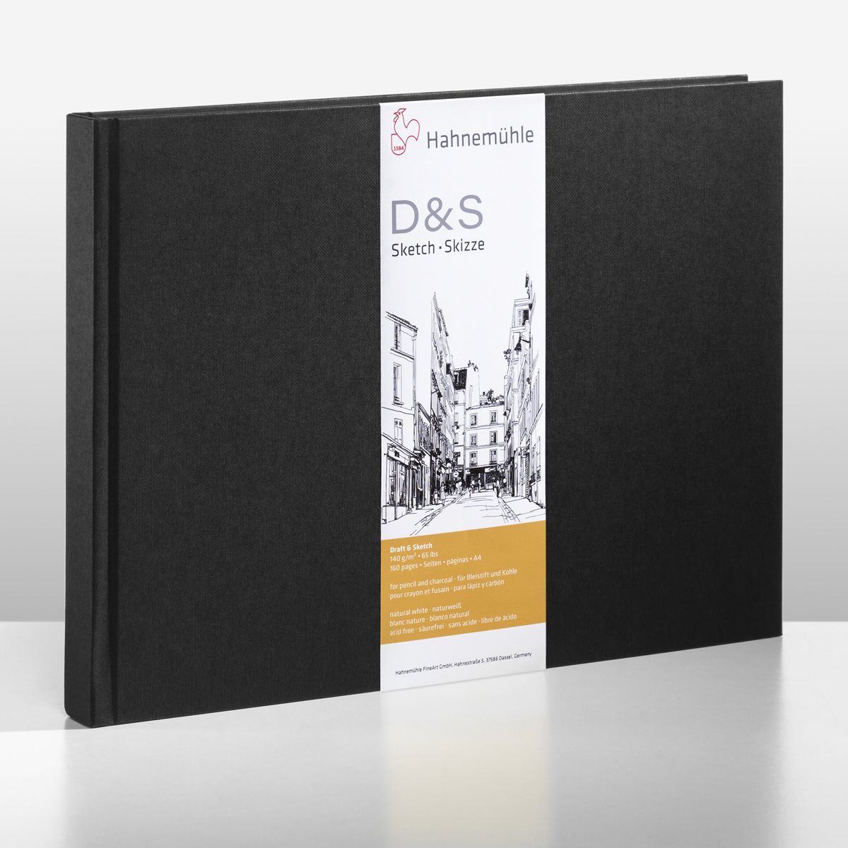 Cuaderno Hahnemühle D&amp;S Horizontal A6 Negro 140g 80 Hojas
