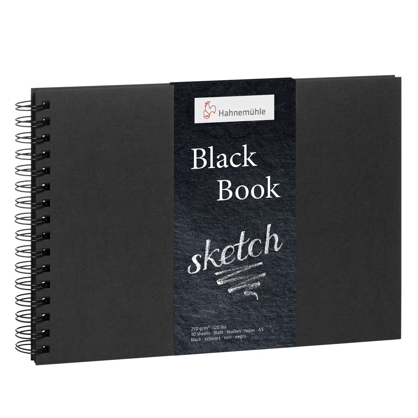 Cuaderno Hahnemühle Black Book, tamaño A5, 250 gr., 30 Hojas