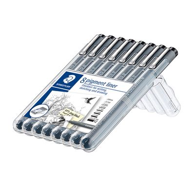 Rotulador Staedtler Pigment Liner, estuche de 8 marcadores
