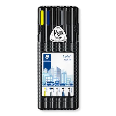Juego de escritura Staedtler Triplus Mobile Office Multi Set, 6 piezas