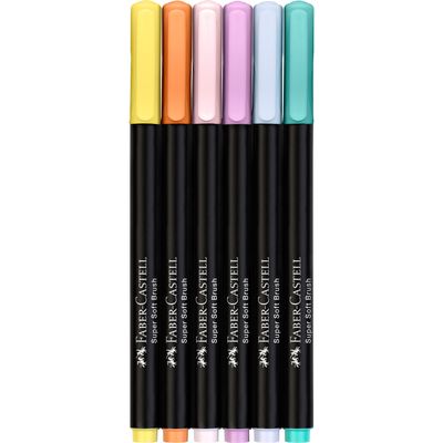 Marcador Faber Castell Black Edition Brush Pen Pastel, 6 colores