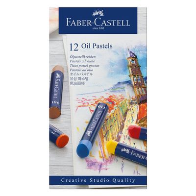 Crayon Pastel Oleo Faber Castell, 12 colores